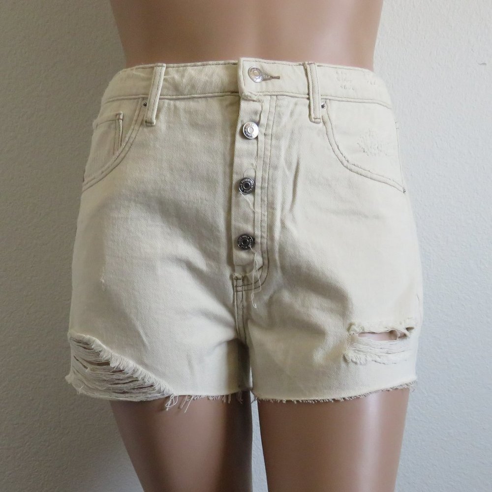 WILD FABLE Jeans Women's DISTRESSED Highest Rise Cutoff Shorts Plus Size 14 NWT